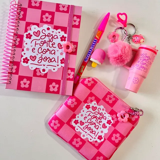 💖 Kit Sou Forte e Corajosa - Rosa