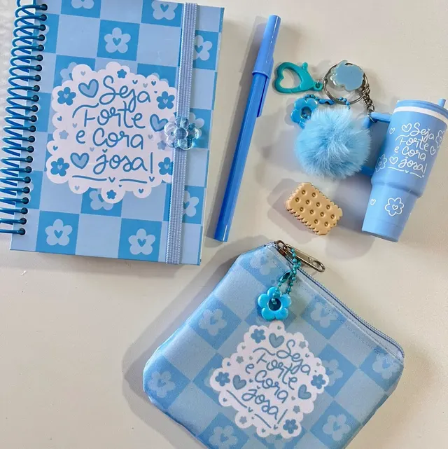 🩵 Kit Sou Forte e Corajosa - Azul Bebê 