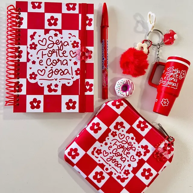 ❤️ Kit Sou Forte e Corajosa - Vermelho