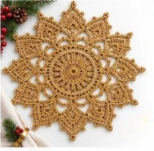 Sousplat Luxo Floco de Neve Dourado
