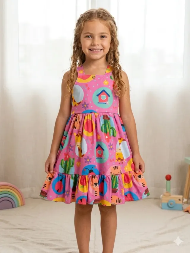 Vestido Susi Cacto Colorido 🌵 