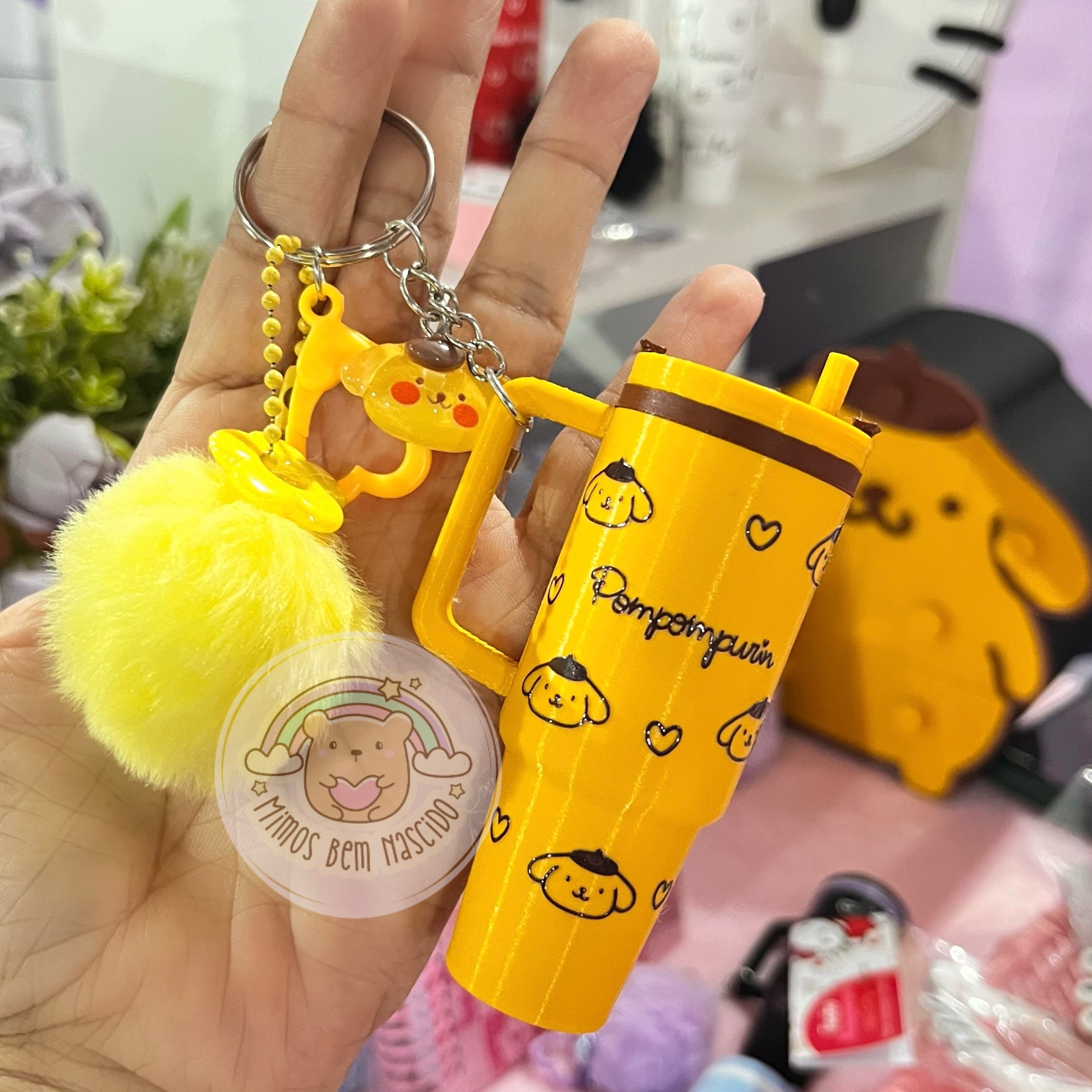 Chaveiro Copo Pompompurin 💛 Amarelo