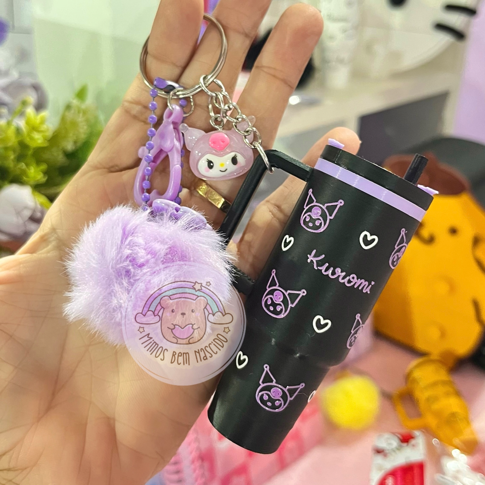 Chaveiro Copo Kuromi 🖤 Preto