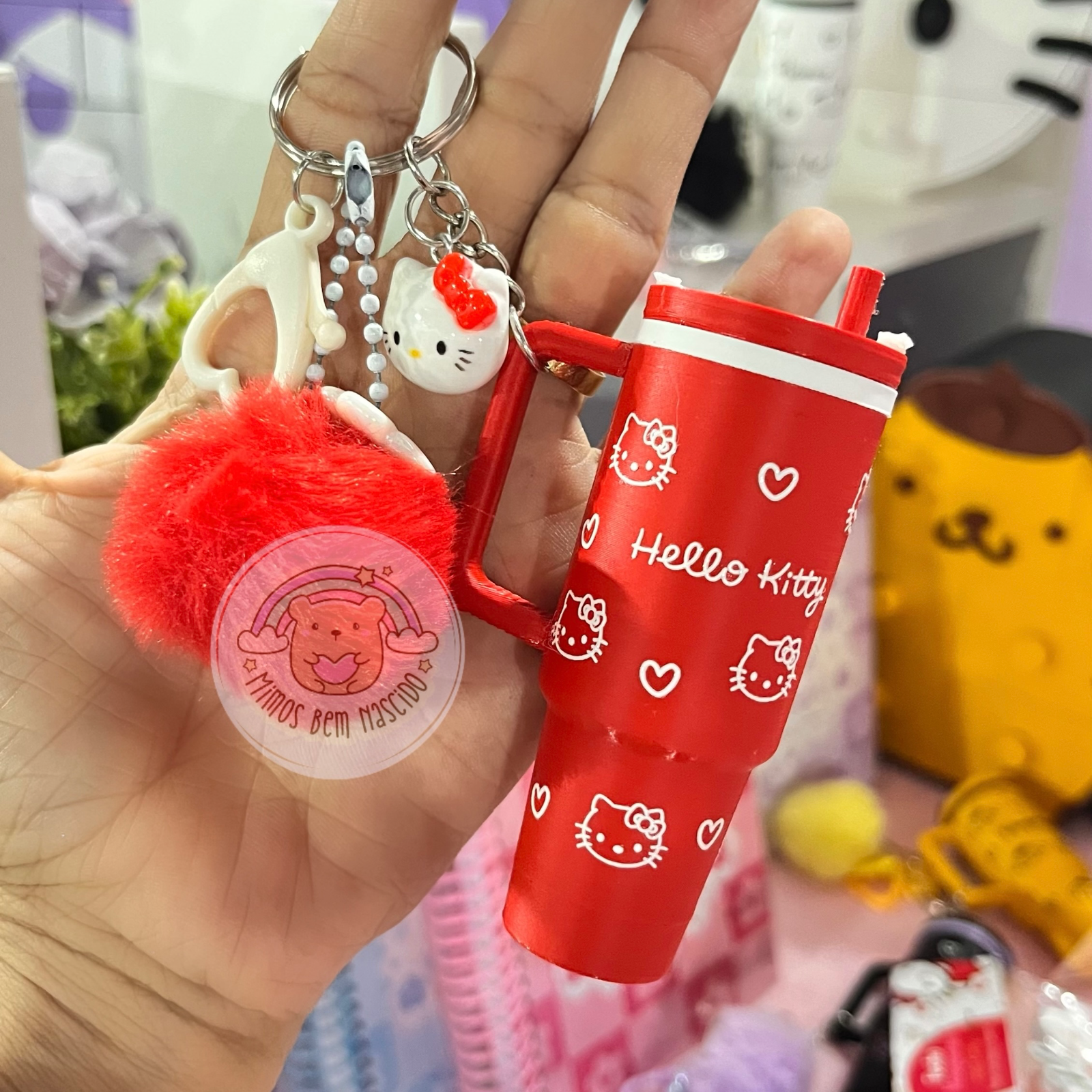 Chaveiro Copo Hello Kitty ❤️ Vermelho 