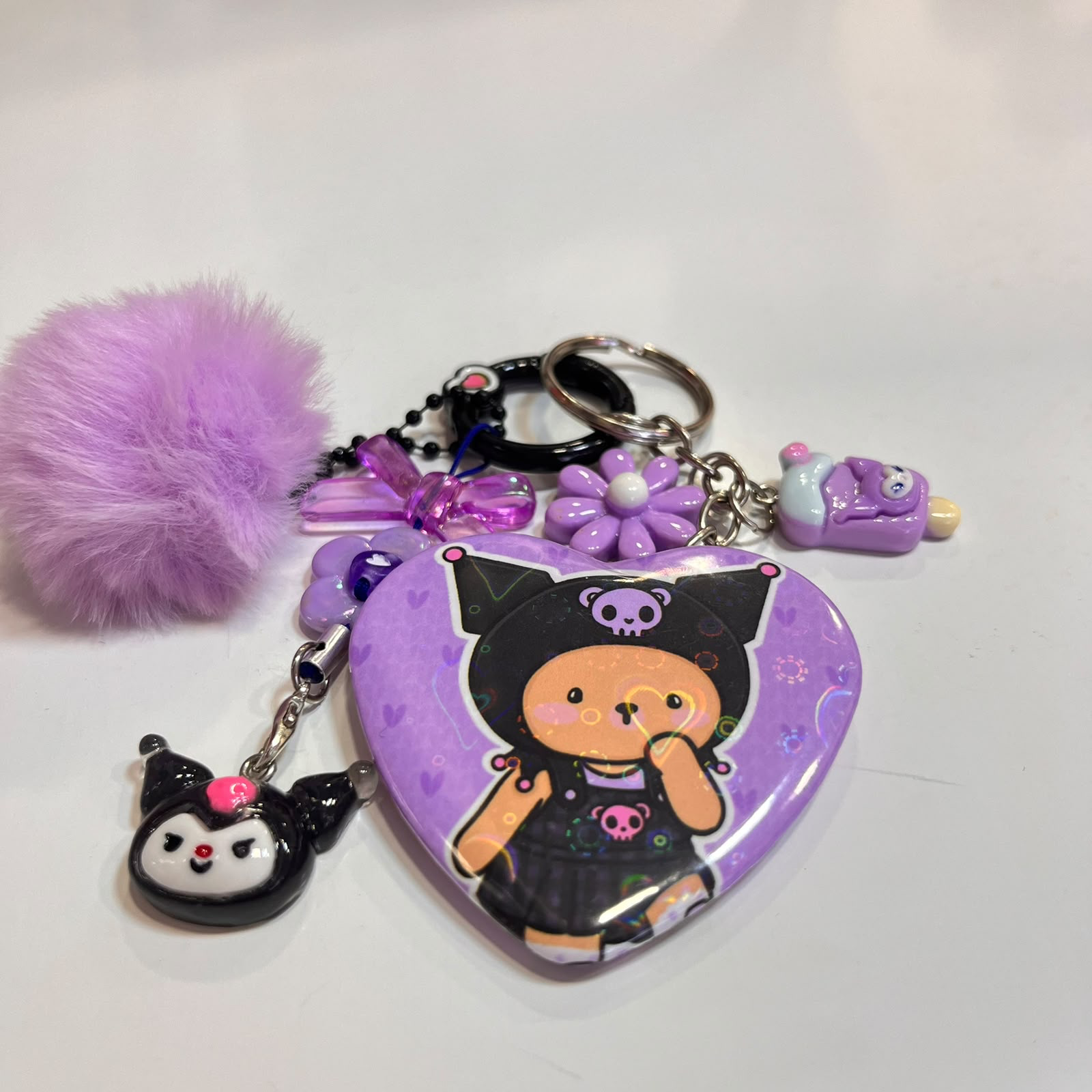 💜 Chaveiro Espelho Urso 🐻 Kuromi 