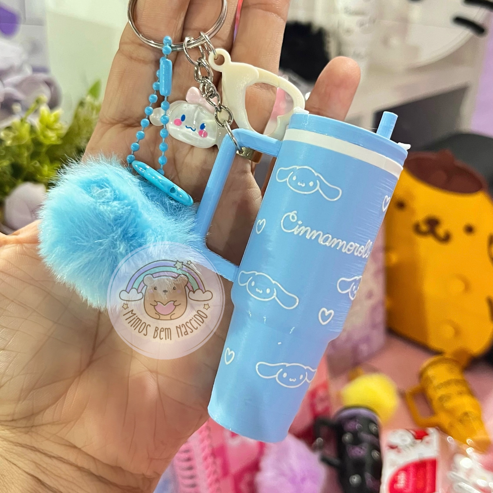 Chaveiro Copo Cinnamoroll 🩵 Azul Claro