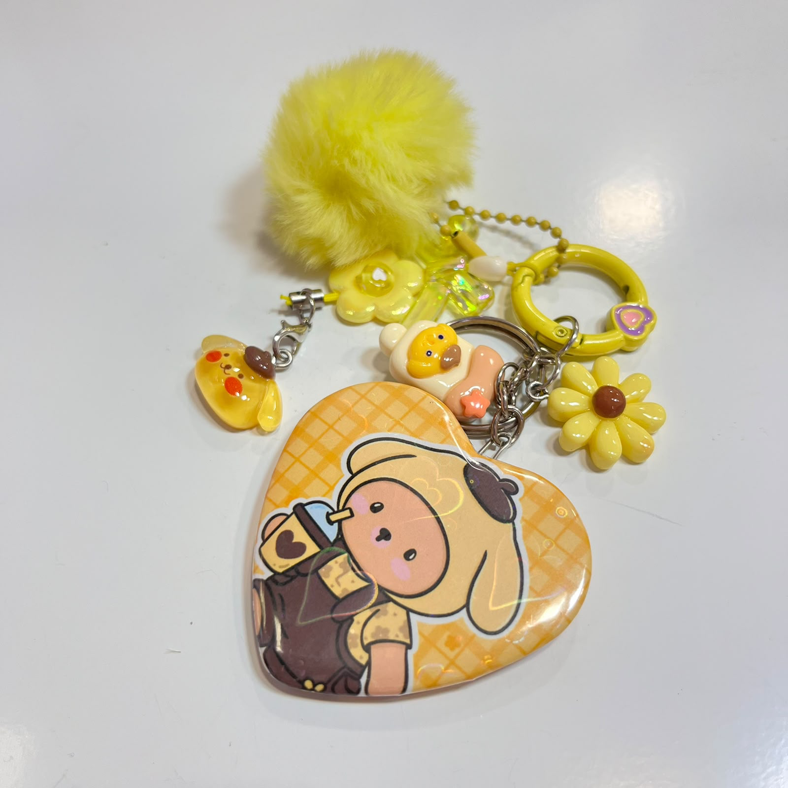 💛 Chaveiro Espelho Urso 🐻 Pompompurin 