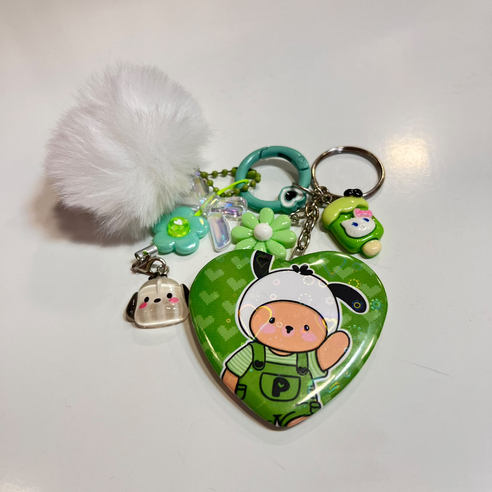 💚 Chaveiro Espelho Urso 🐻 Pochacco 
