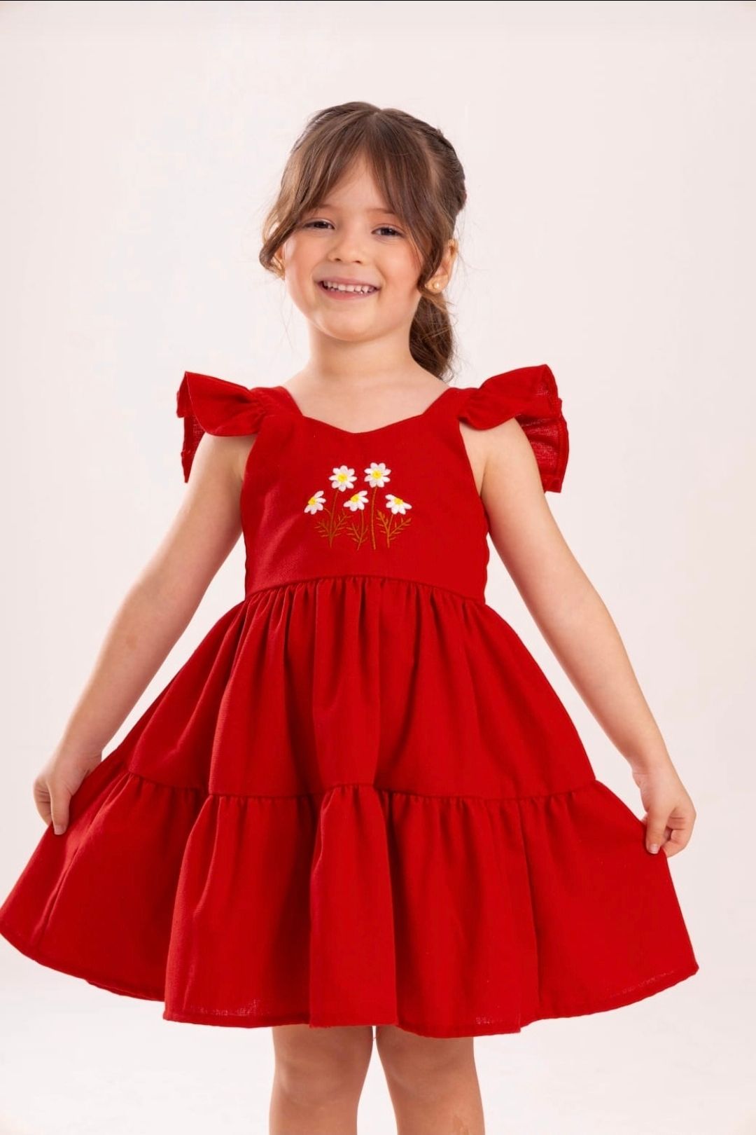 Vestido Bordado Vermelho 
