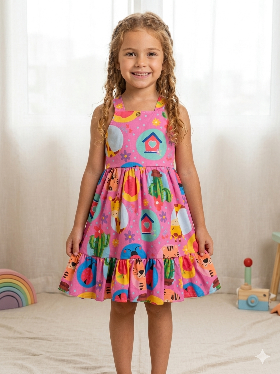 Vestido Susi Cacto Colorido 🌵 